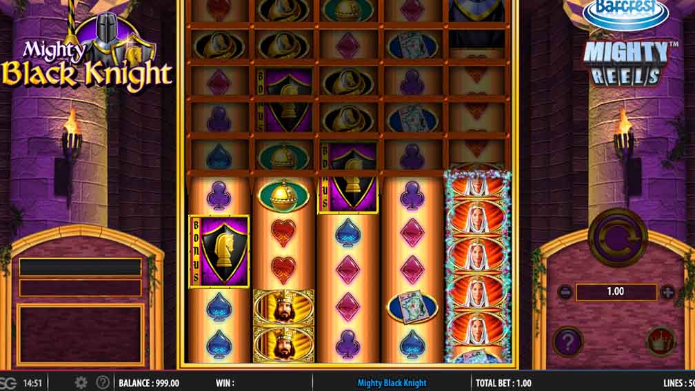 Printscreen of Barcrest Mighty Black Knight slot win