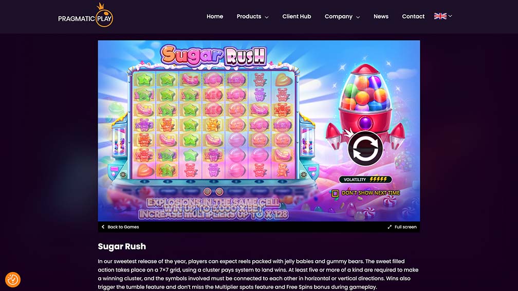 Sugar Rush Slot at Pragmatic Play Website