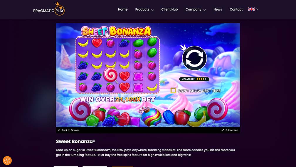 Sweet Bonanza Slot at Pragmatic Play Website