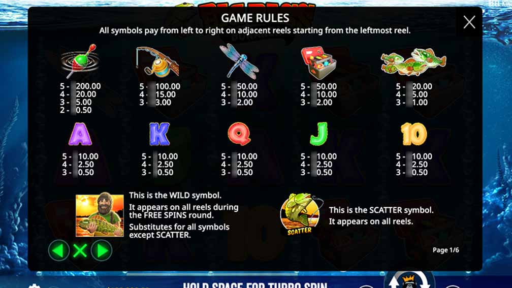 Complete list of Big Bass Bonanza Symbol Values